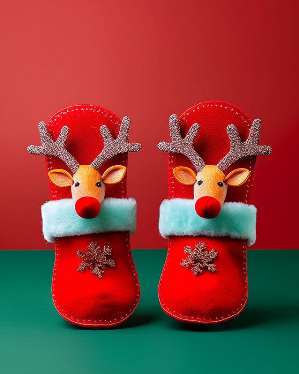 Festive Reindeer Slippers